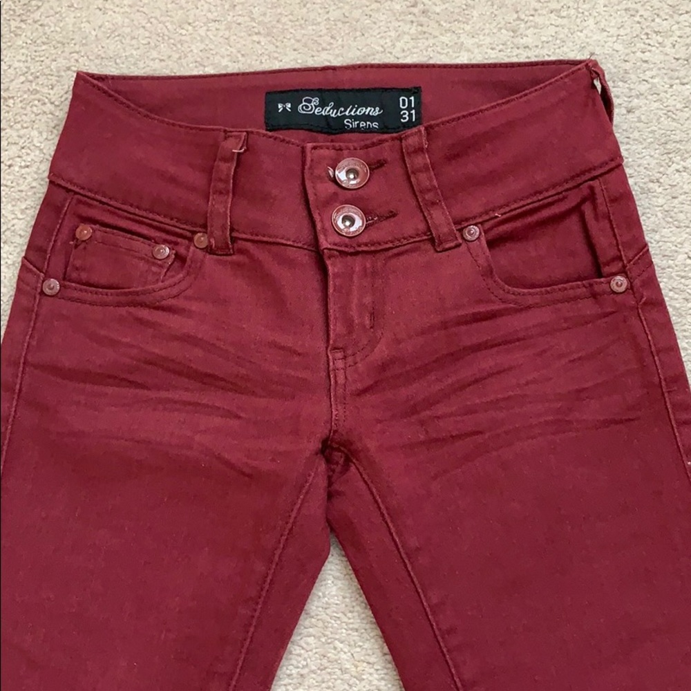 Maroon Amazing Stretch Fit Skinny Jeans